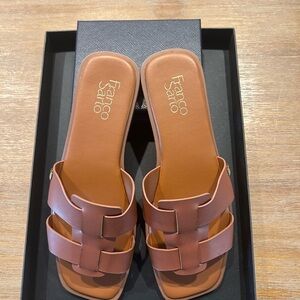 Franco Sarto Women's Brown Slide Sandals
